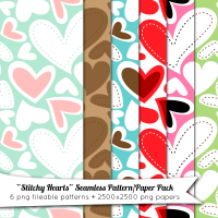 Fab N Free - Stitchy Hearts Free Seamless Pattern and Paper Pack