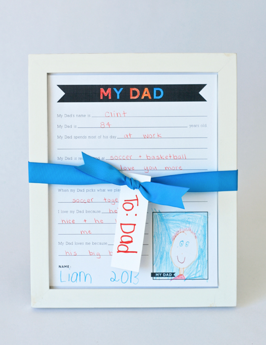 My Dad - A free Father's Day Printable Questionnaire