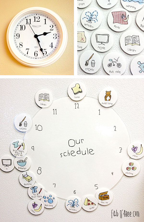 Free Printable Kids Clock Schedule