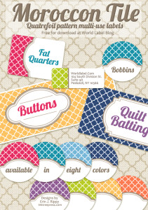 Quatrefoil Free Printable, Editable Labels