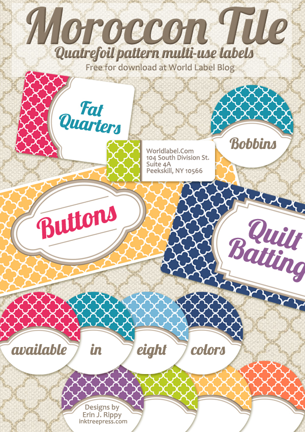 Quatrefoil Free Printable, Editable Labels