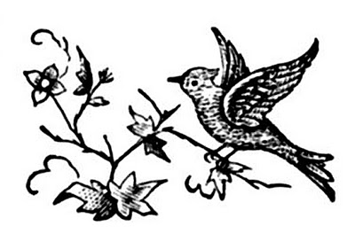 Free Bird and Flower Vintage Clip art