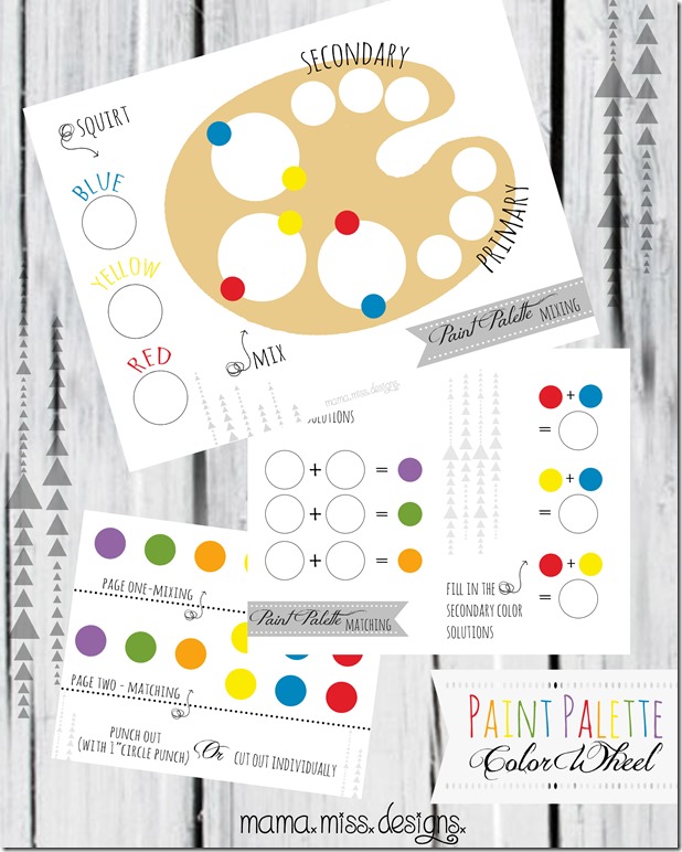 Free Paint Palette Printable for Kids Fab N' Free