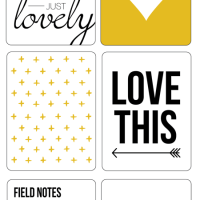 Free Black + Yellow + Grey Project Life Card Printables -- 3x4