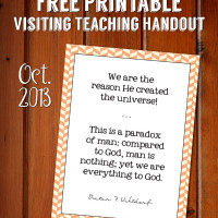 Free Visiting Teaching Printable - October 2013