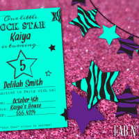 Free Printable Rock Star Party Invitations and Star Bunting Cutouts