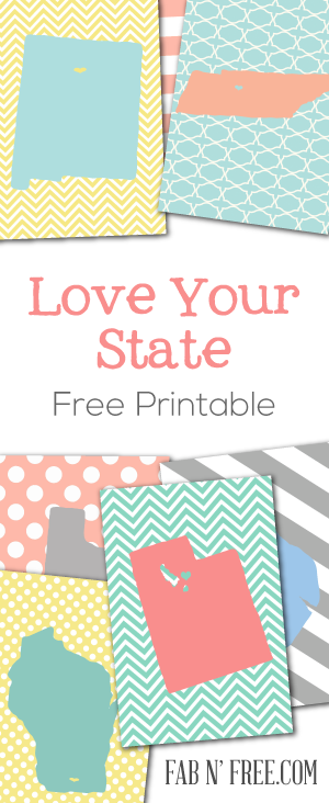 Free Printable 4x6 States - Perfect for Project Life, Journaling, Scrapbooking, Wall Art, etc!  fabnfree.com