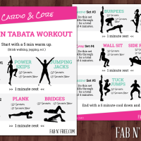 Free Tabata Workout and Printable - Cardio and Core - No Equipment Needed