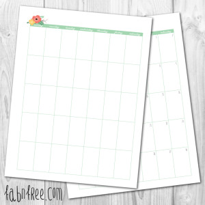 Free Printable Monthly Planners // fabnfree.com