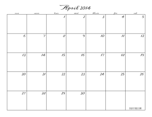 Free Printable Calendar // April2014 // Printer Ink Friendly