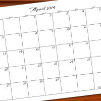 Free Printable Calendar - April 2014