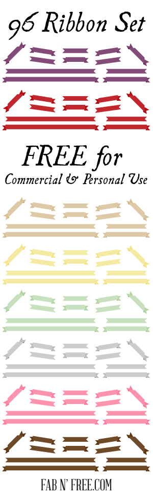 96 Free Clip Art Ribbons for Commercial Use  //  fabnfree.com