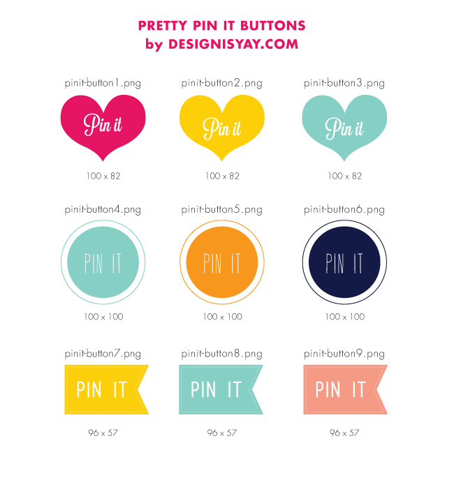 Free Pin It Buttons + Tutorial on how to add them to your blog