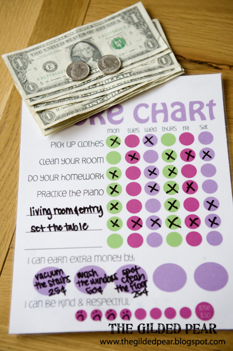 Printable Money Chart For Kids