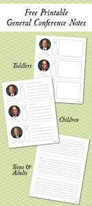 Free Printable General Conference Notes // Versions for Toddlers, Children, Teens & Adults