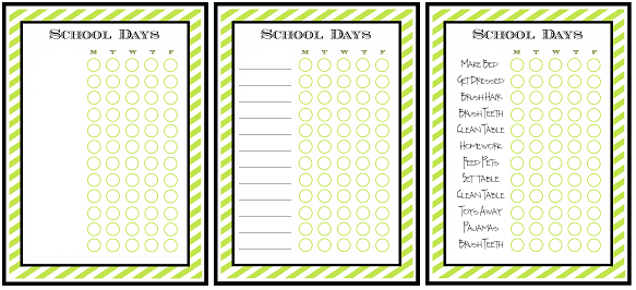 Printable Children S Chore Charts With Pictures