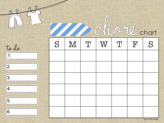 Free Printable Chore Chart