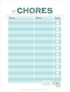 free printable chore chart