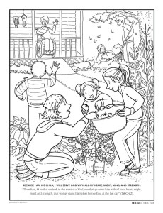 Free Printable Love and Service Coloring Page #lds