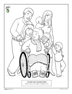 Free Printable Love and Service Coloring Page #lds