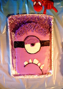 Easy DIY Purple Minion Cake