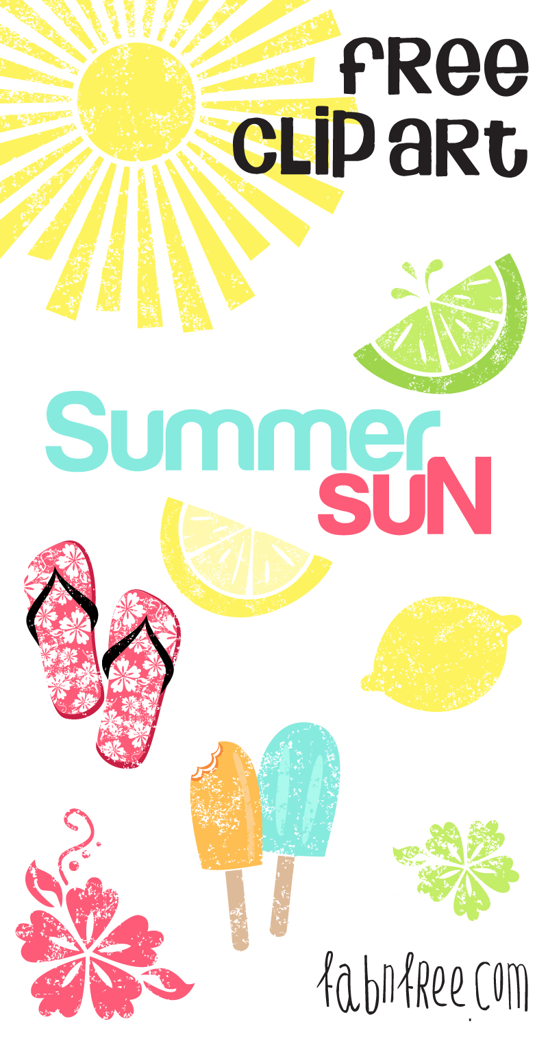 Free Summer Clipart Set  //  Commercial Use  //  fabnfree.com