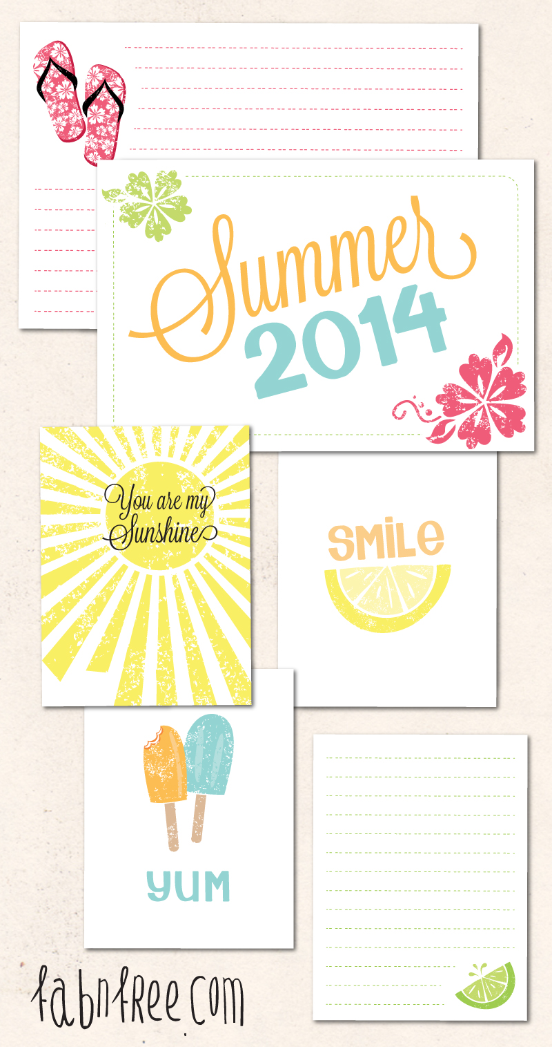 Free Summer Journaling Cards  //  fabnfree.com