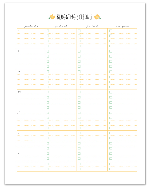 Free Printable Blogging Schedule + Lots of other Time Management Printables  //  fabnfree.com