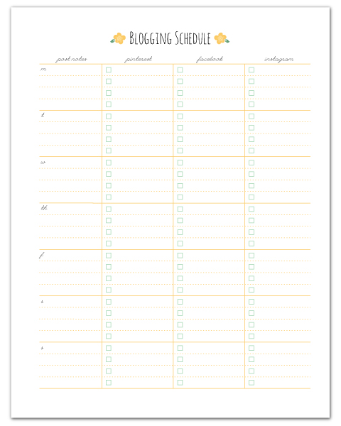 Free Printable Blogging Schedule + Lots of other Time Management Printables  //  fabnfree.com