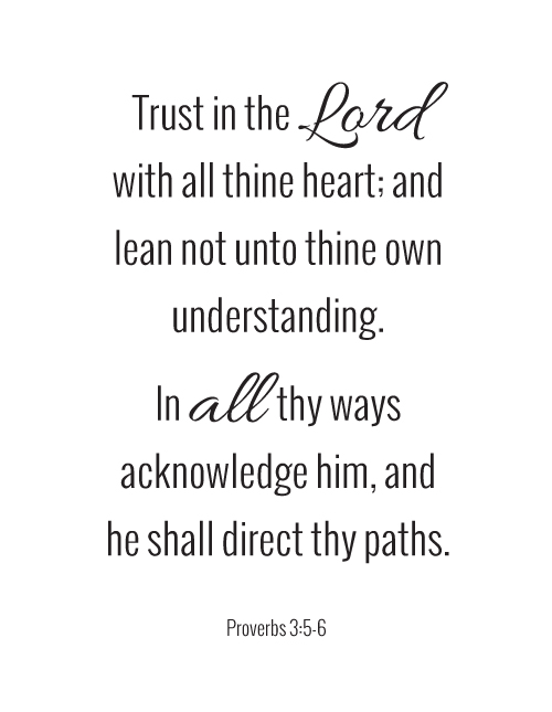 Free Printable Handout  //  Proverbs 3:5-6  //  fabnfree.com