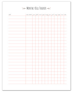 Free Printable Monthly Bill Tracker + Lots of other Home Management Binder Printables!! // fabnfree.com