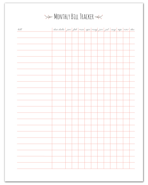 Free Printable Monthly Bill Tracker + Lots of other Home Management Binder Printables!!  //  fabnfree.com
