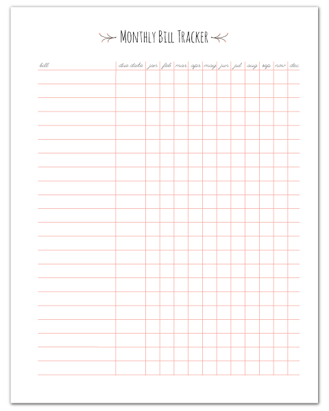 Free Printable Monthly Bill Tracker + Lots of other Home Management Binder Printables!!  //  fabnfree.com