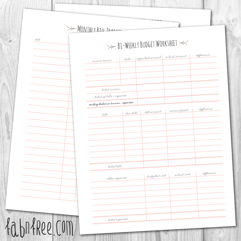 Free Financial Planner Printables + More Free Home Management Printables  //  fabnfree.com