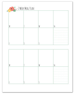 Free 2 Week Meal Planner + More Free Home Management Binder Printables // fabnfree.com