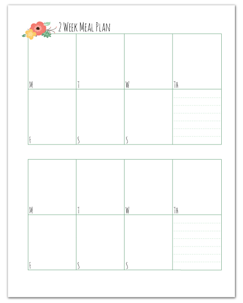 Free 2 Week Meal Planner + More Free Home Management Binder Printables  //  fabnfree.com