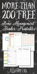 Mix and Match for More than 200 Free Home Management Binder Printables!!