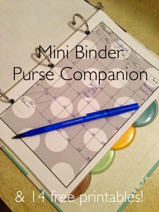 Mini Binder Purse Companion with Free Printables