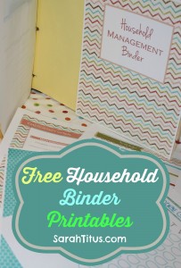 Free Household Binder Printables