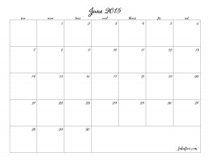 June 2015 // Free Printable Super Ink-Friendly Calendar