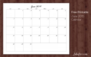 June 2015 // Free Printable Super Ink-Friendly Calendar