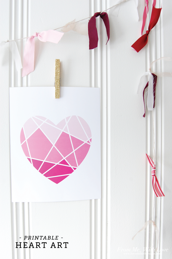 Free Printable Heart Art + 9 more free printable wall art pieces that you won't believe are free!