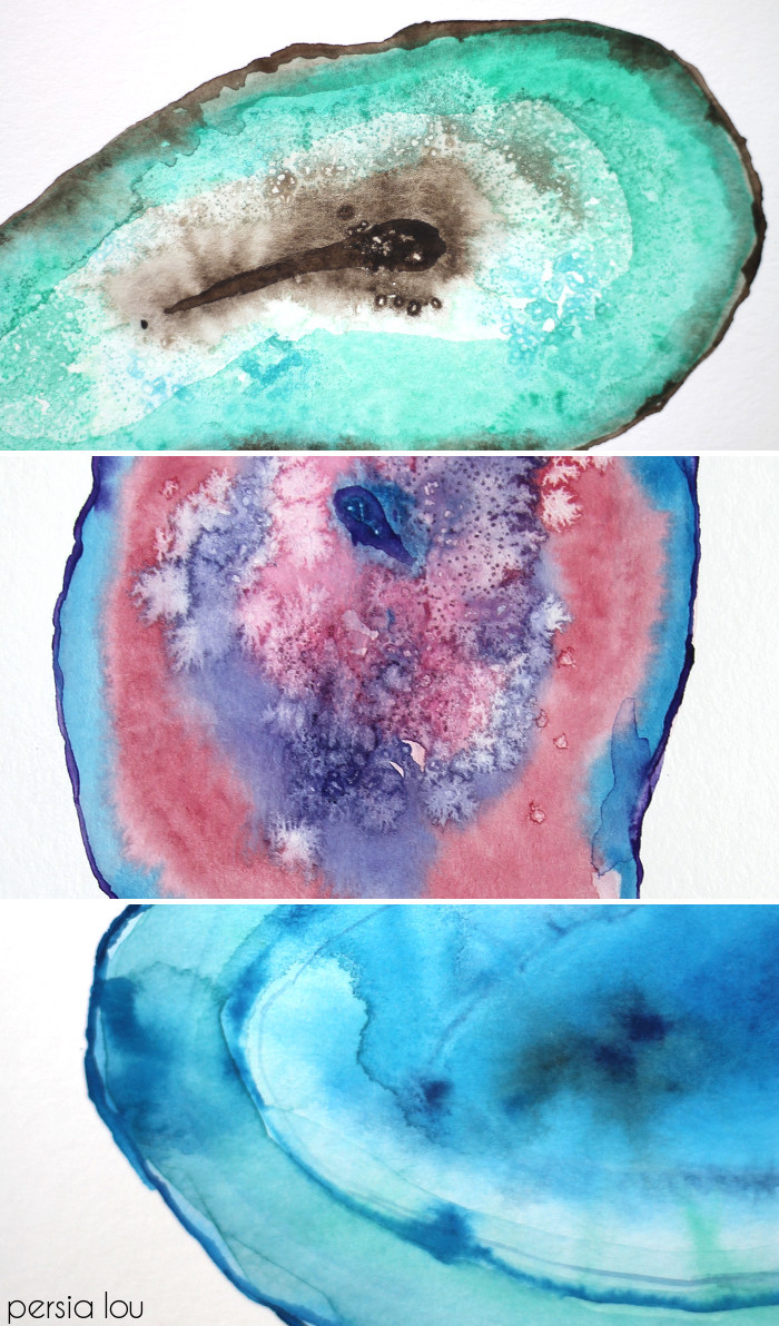 Free Printable Watercolor Agate Slices + 9 more free printable wall art pieces that you won't believe are free!