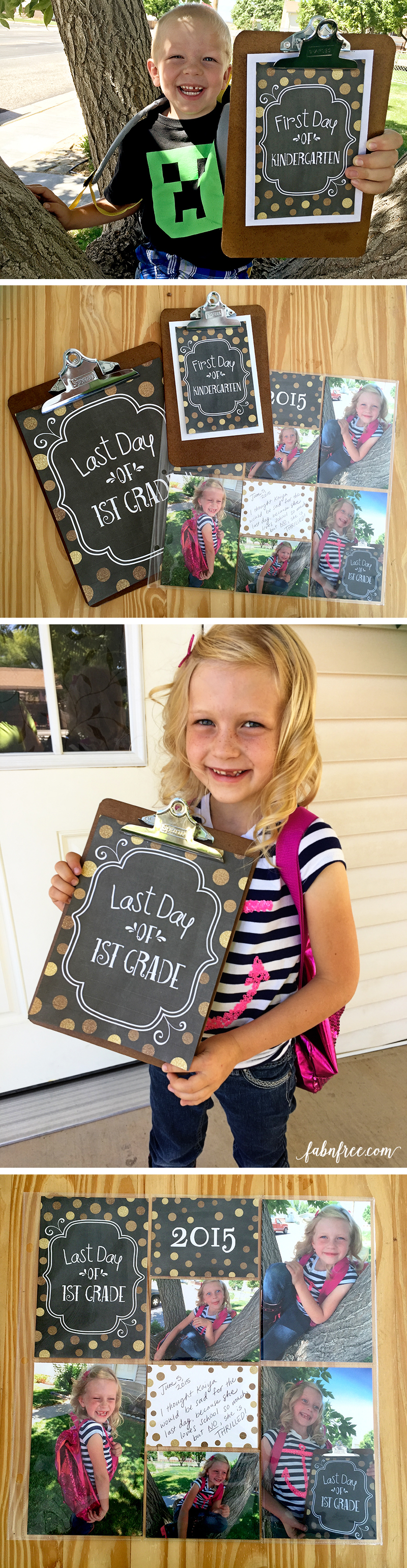 Free First and Last Day of School Printables + Bonus Journaling and Project Life Cards // fabnfree.com