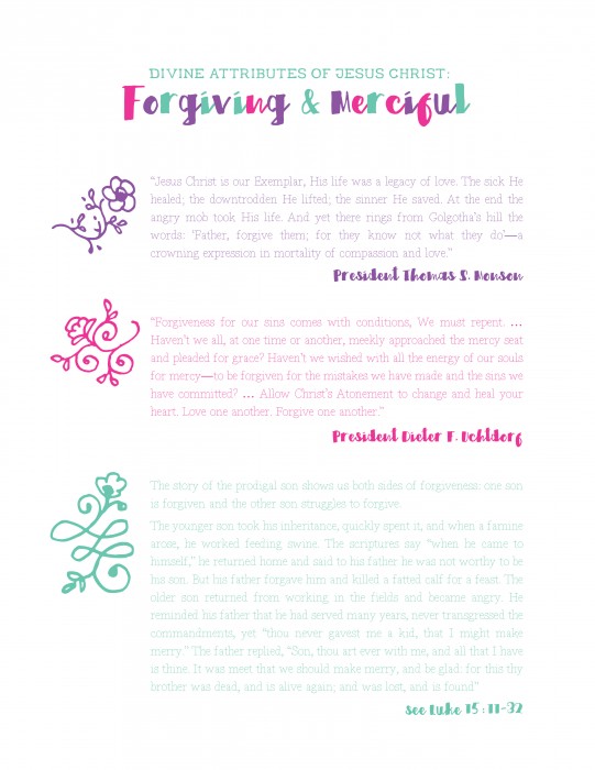 Free Printable //  Visiting Teaching Message for July 2015  //  New handouts every month!!