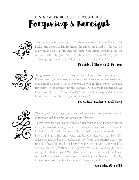 Free Printable //  Visiting Teaching Message for July 2015  //  New handouts every month!!