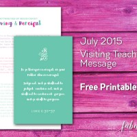 July 2015 Visiting Teaching Handout // Free Printable + New handouts monthly!!