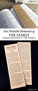 Free Printable Bookmark - The Family: A Proclamation to the World // fabnfree.com