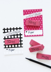 Free Printable Pink Eraser Valentines