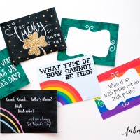 6 FREE Printable St. Patrick's Day Lunch Notes and Jokes. The cards are sized at 3x4, so they can also be used in your Project Life books! // fabnfree.com